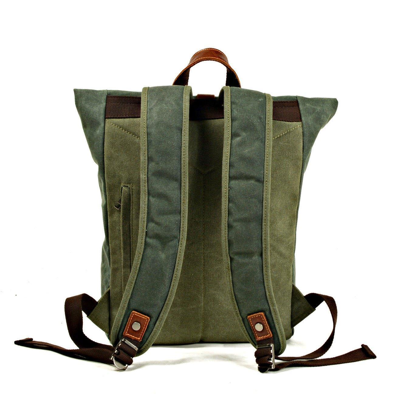 Mens Vintage Roll Top Backpack Laptop