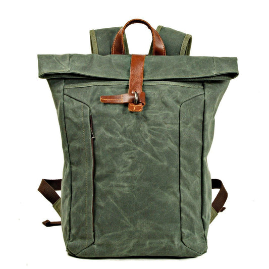 Mens Vintage Roll Top Backpack Laptop