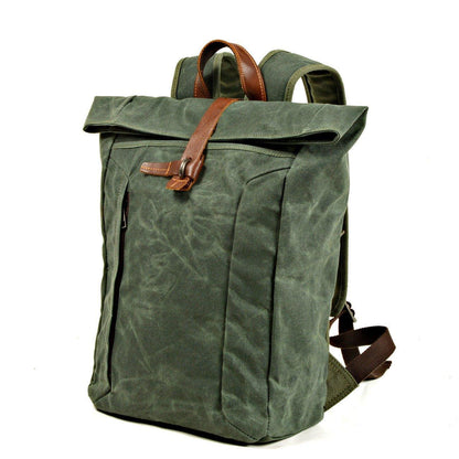 Mens Vintage Roll Top Backpack Laptop