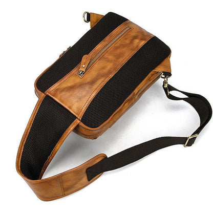 Cowhide Leather Cross Body Sling Bag For Men