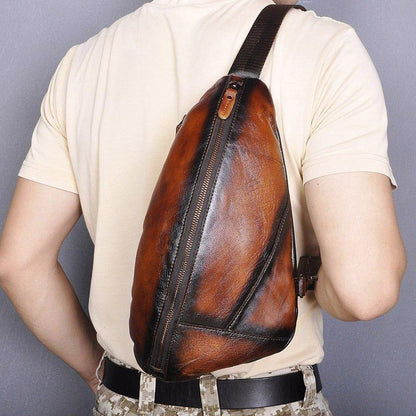 Genuine Cowhide Leather Cross Body Sling Bag