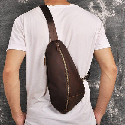 Genuine Cowhide Leather Cross Body Sling Bag