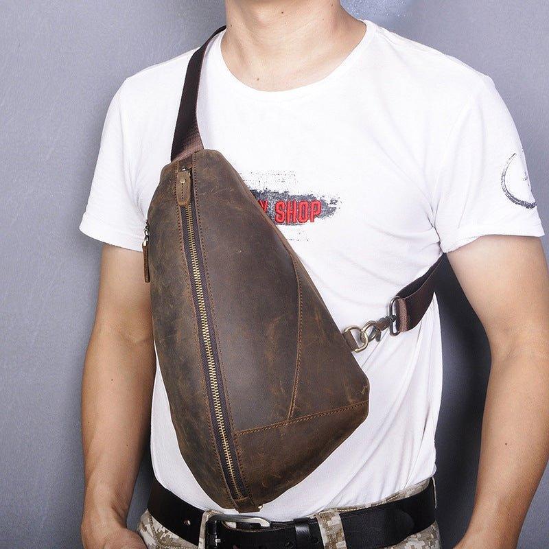 Genuine Cowhide Leather Cross Body Sling Bag