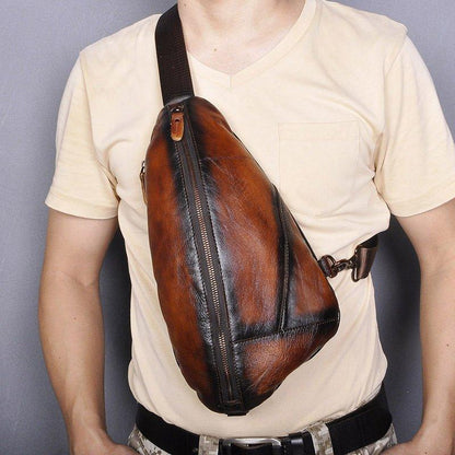 Genuine Cowhide Leather Cross Body Sling Bag