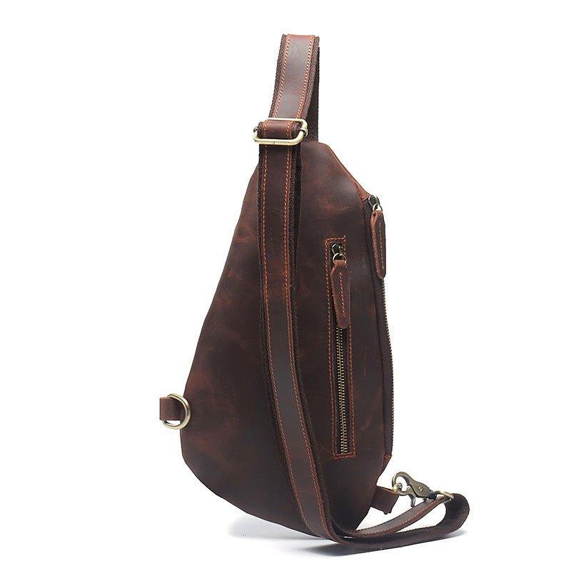 Genuine Leather Outdoor Sling Bag for Men