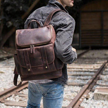 Vintage Leather Backpack for 16 Inch Laptop