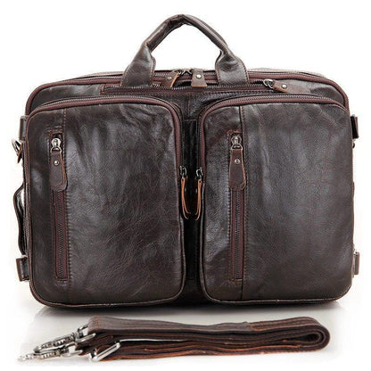 Woosir Leather Briefcase Backpack Convertible 15.6"