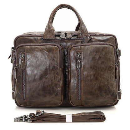 Woosir Leather Briefcase Backpack Convertible 15.6"