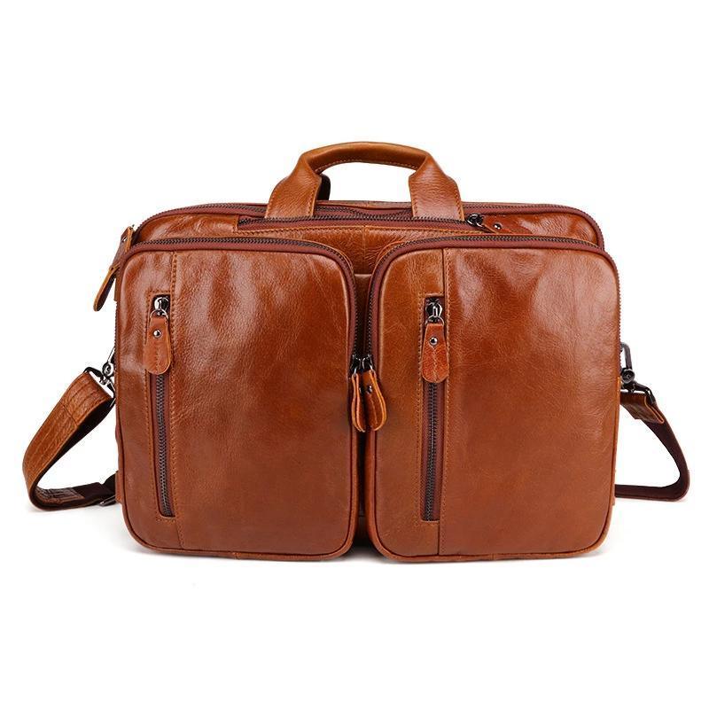 Woosir Leather Briefcase Backpack Convertible 15.6"