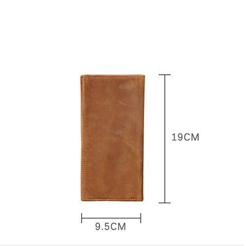 Woosir Leather Mens Long Wallet With Zipper Inside