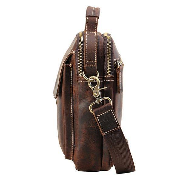 Crossbody Messenger Bag Mens Leather Small