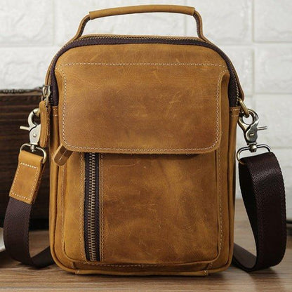 Crossbody Messenger Bag Mens Leather Small