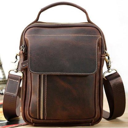 Crossbody Messenger Bag Mens Leather Small