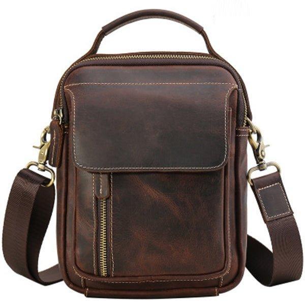 Crossbody Messenger Bag Mens Leather Small