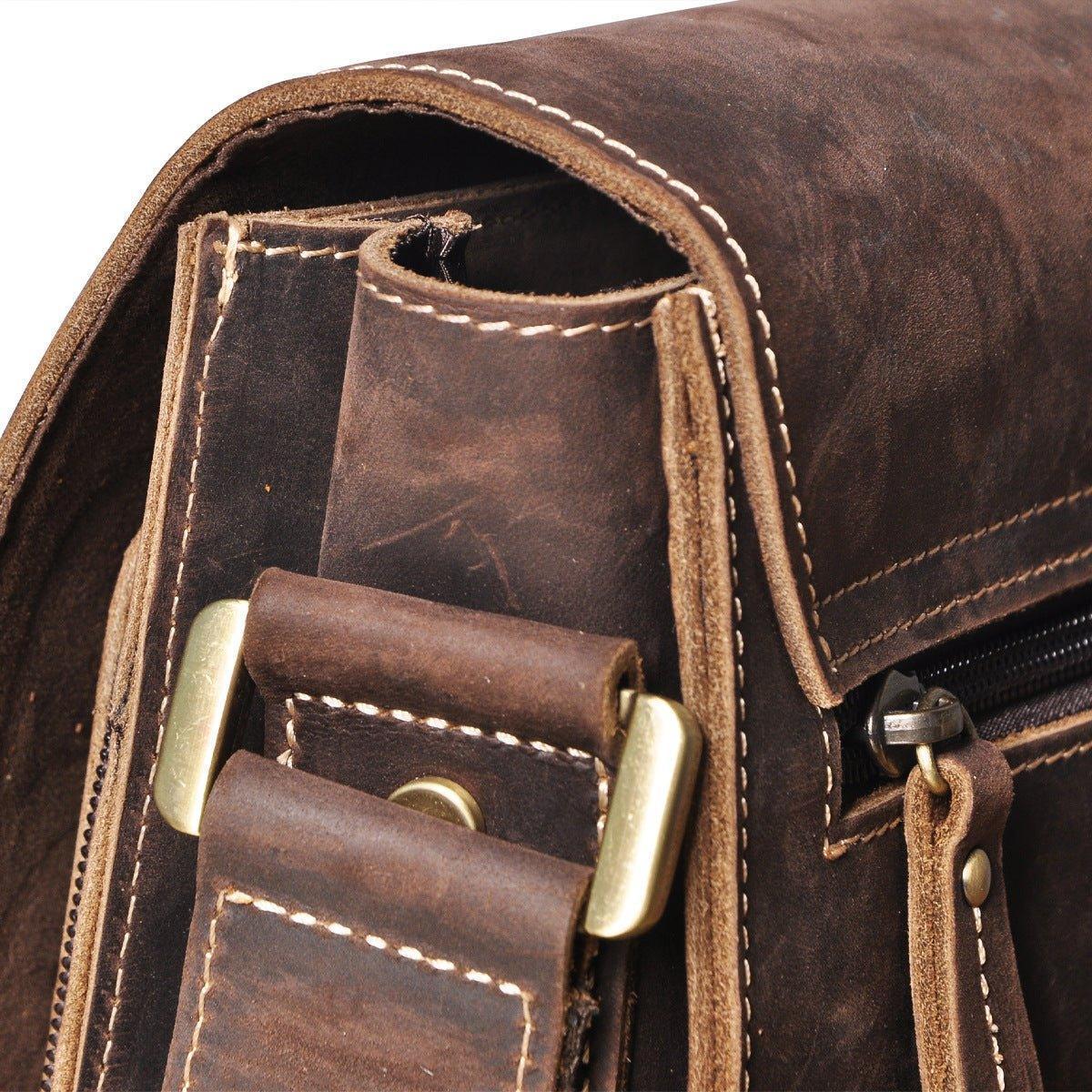 Woosir Genuine Leather Messenger Shoulder Bag for Men