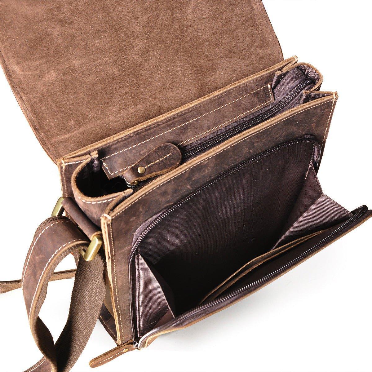 Woosir Genuine Leather Messenger Shoulder Bag for Men