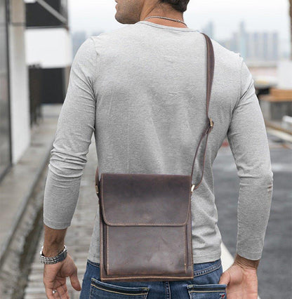 Woosir Genuine Leather Messenger Shoulder Bag for Men