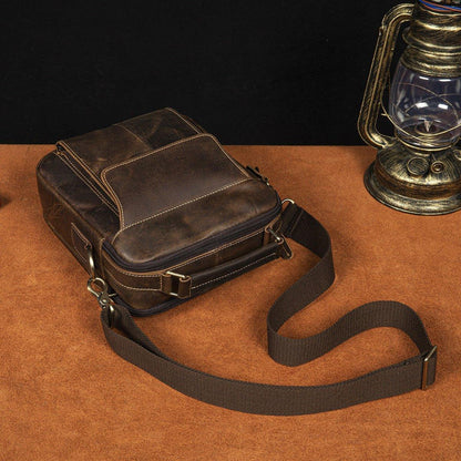 Woosir Vintage Leather Messenger Shoulder Bag for Men