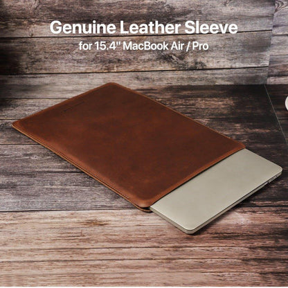 Woosir Genuine Leather Sleeve for 15.4 Inch Macbook Pro