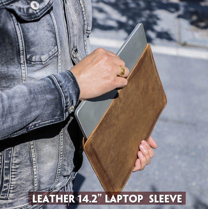 Woosir Vintage Leather Sleeve for 15.4 Inch Macbook Pro