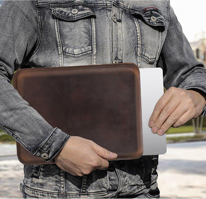 Woosir Vintage Leather Sleeve for 15.4 Inch Macbook Pro