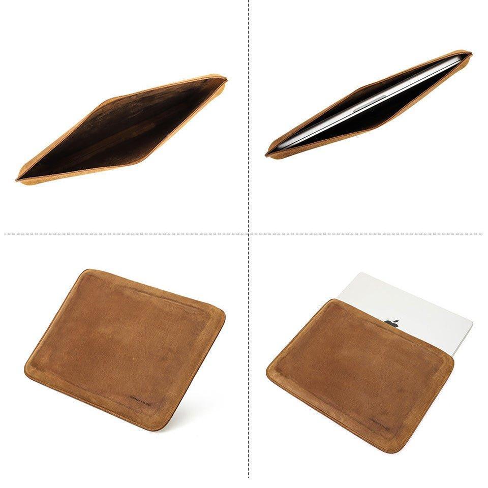 Woosir Vintage Leather Sleeve for 15.4 Inch Macbook Pro