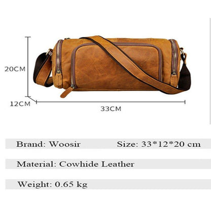 Woosir Genuine Leather Travel Messenger Bag for Men