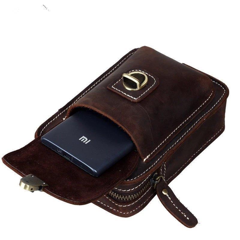 Woosir Genuine Leather Waist Bag Men