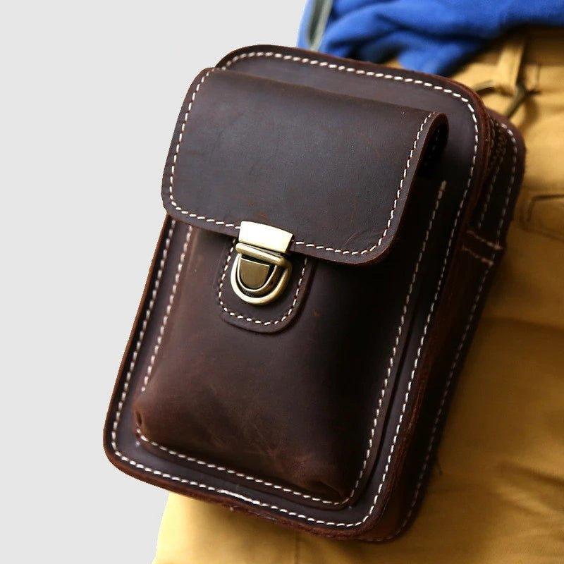 Woosir Genuine Leather Waist Bag Men