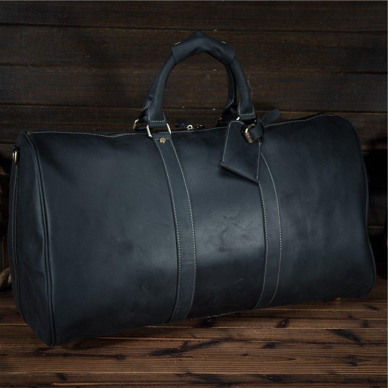 Leather Weekender Duffel Luggage Bag 24 inch