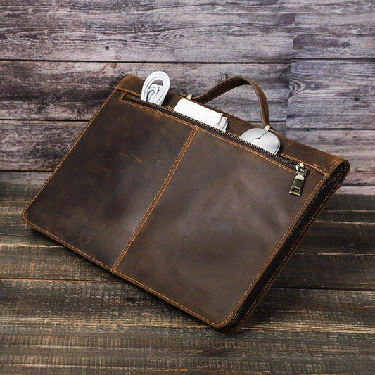 Woosir Leather Zipper Folio Case for Macbook Pro 14"