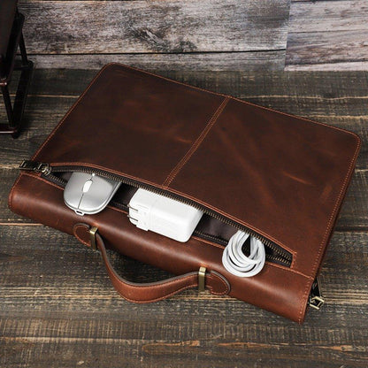 Woosir Leather Zipper Folio Case for Macbook Pro 14"