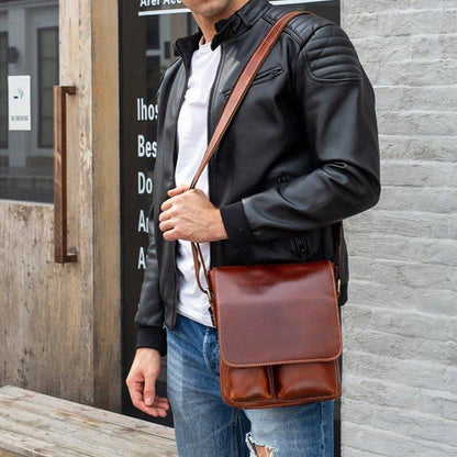 Woosir Handmade Leather Shoulder Bag for Men