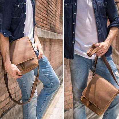 Woosir Handmade Leather Shoulder Bag for Men