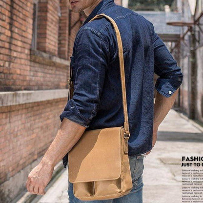 Woosir Handmade Leather Shoulder Bag for Men