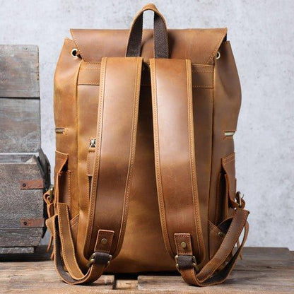 Woosir Laptop Leather Rucksack for Men