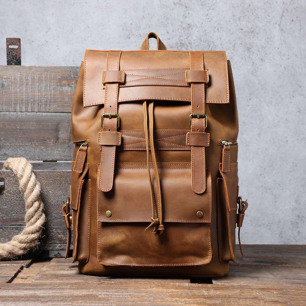 Woosir Laptop Leather Rucksack for Men