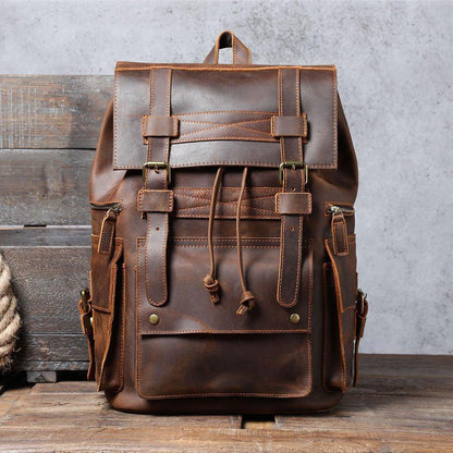 Woosir Laptop Leather Rucksack for Men