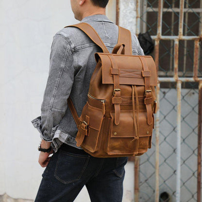 Woosir Laptop Leather Rucksack for Men