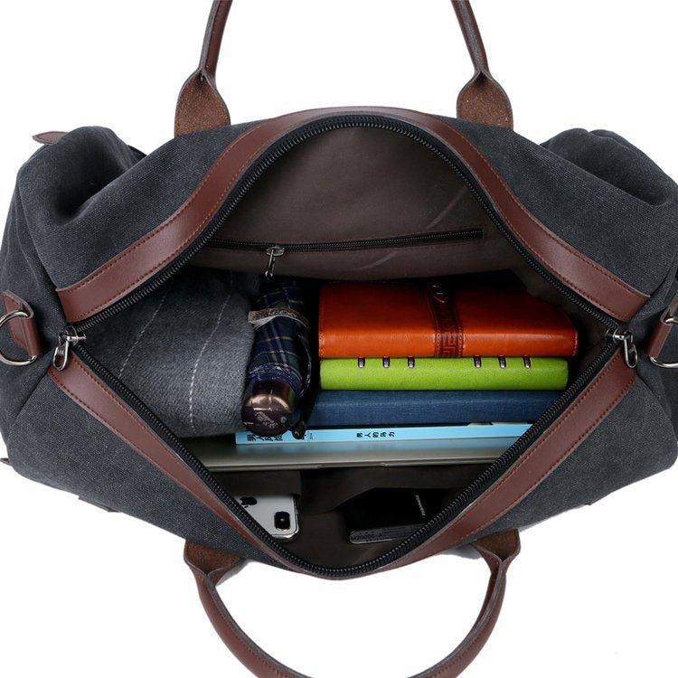 Large Canvas Duffle Bag with Shoe Compartment