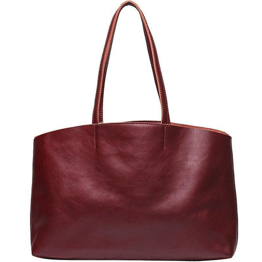 Woosir Large Leather Tote with Inner Pocket