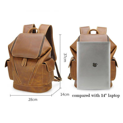 Woosir Large Leather Travel Backpack for 14" Laptop