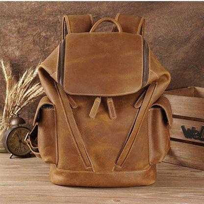 Woosir Large Leather Travel Backpack for 14" Laptop