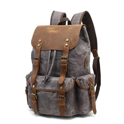 Large Leather and Canvas Backpack Rucksack