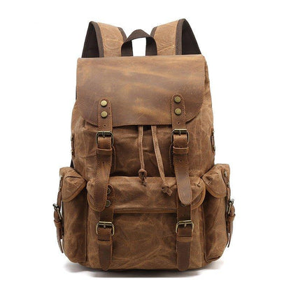 Large Leather and Canvas Backpack Rucksack