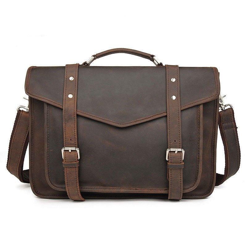 Woosir Leather Attache Case for Men 14 Inch