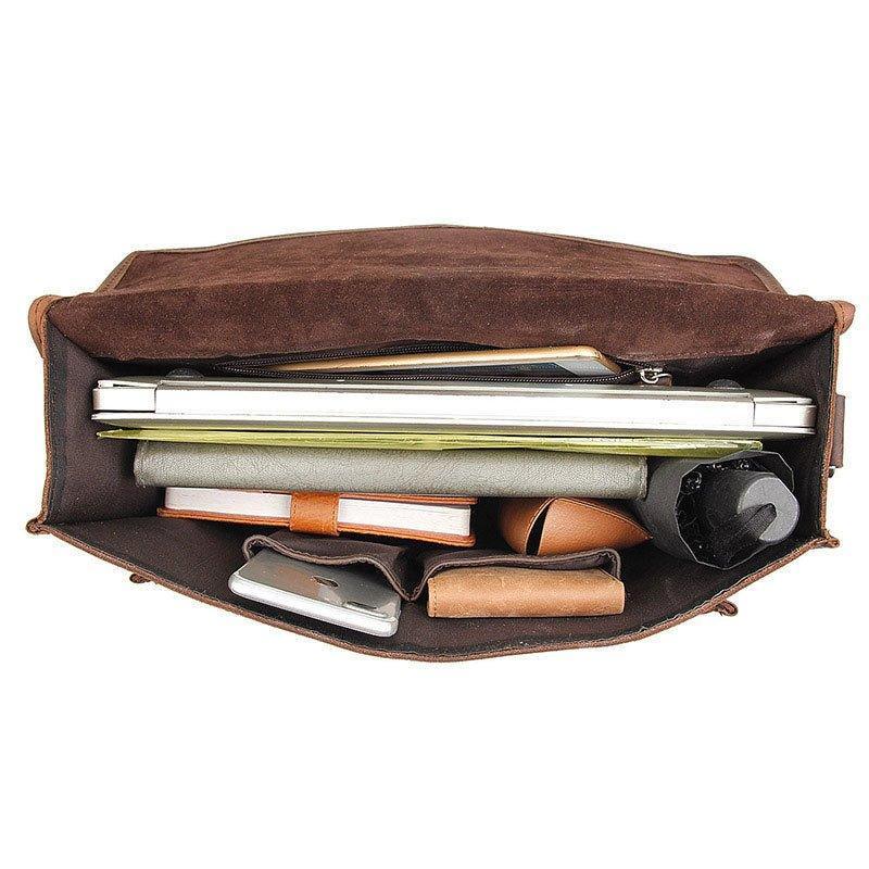 Woosir Leather Attache Case for Men 14 Inch