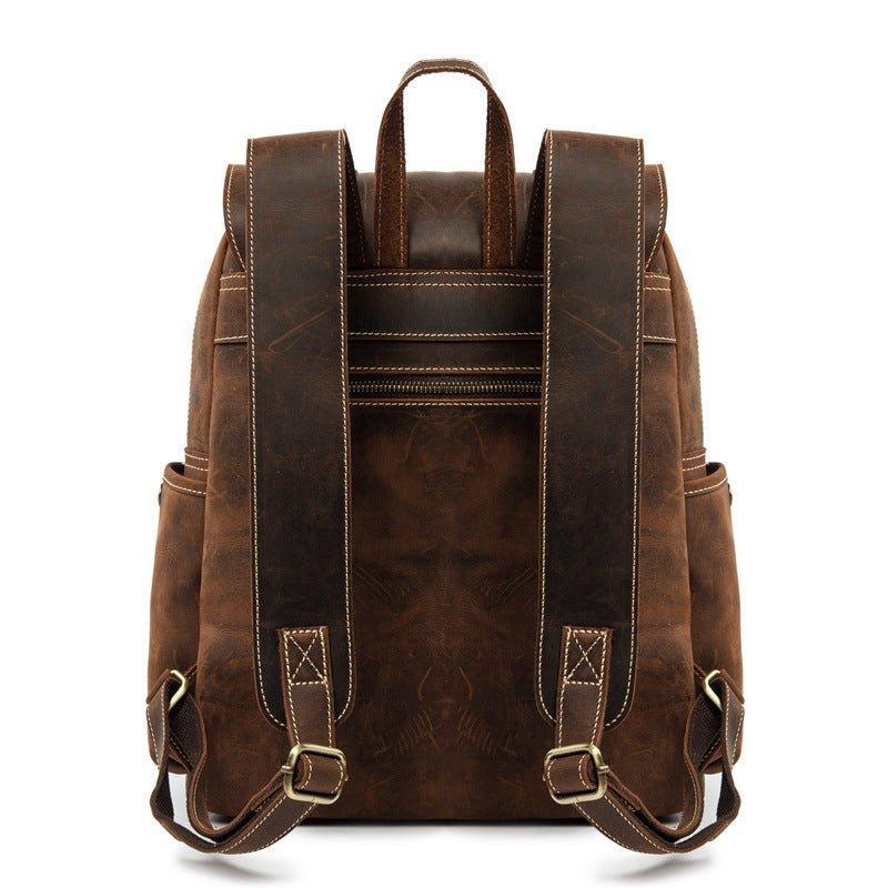 Mens Leather Backpack with Front Pocket