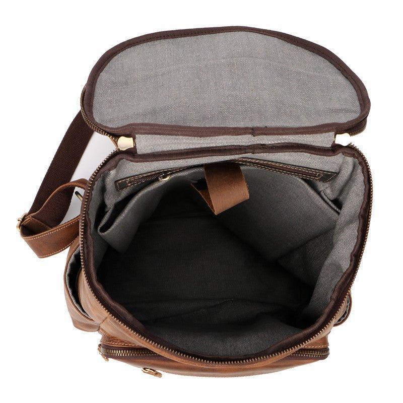 Woosir Leather Backpack Large Capacity for 15.6" Laptop