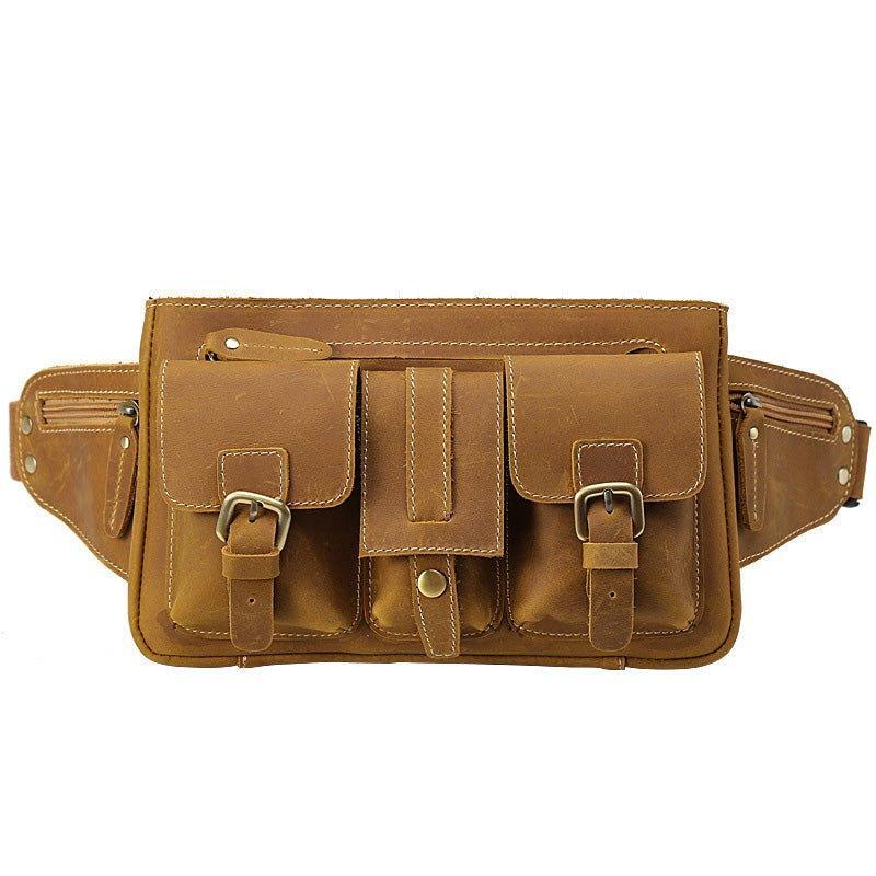 Woosir Leather Belt Bag with Pockets